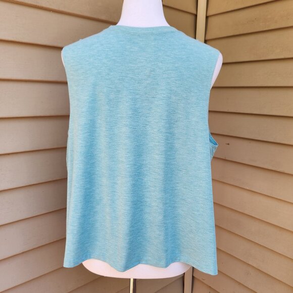 all in motion Plus Light Blue Crop Tank Top Crewneck Solid Athleisure Lounge - Picture 11 of 15